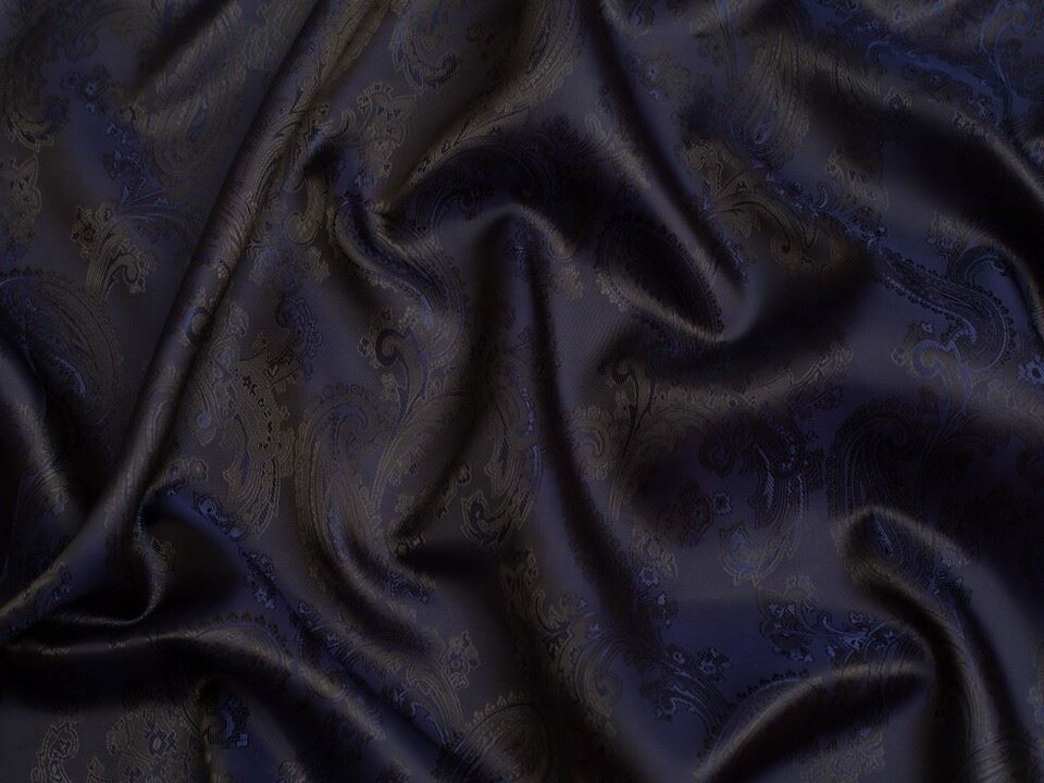 Minerva Core Range Navy Woven Jacquard Lining Fabric for Dressmaking, 142.5cm / 56" Wide - per metre
