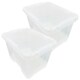image 1 of 2 x Heavy Duty Multipurpose 24 Litre Home Office Clear Plastic Storage Containers With Lids Clear