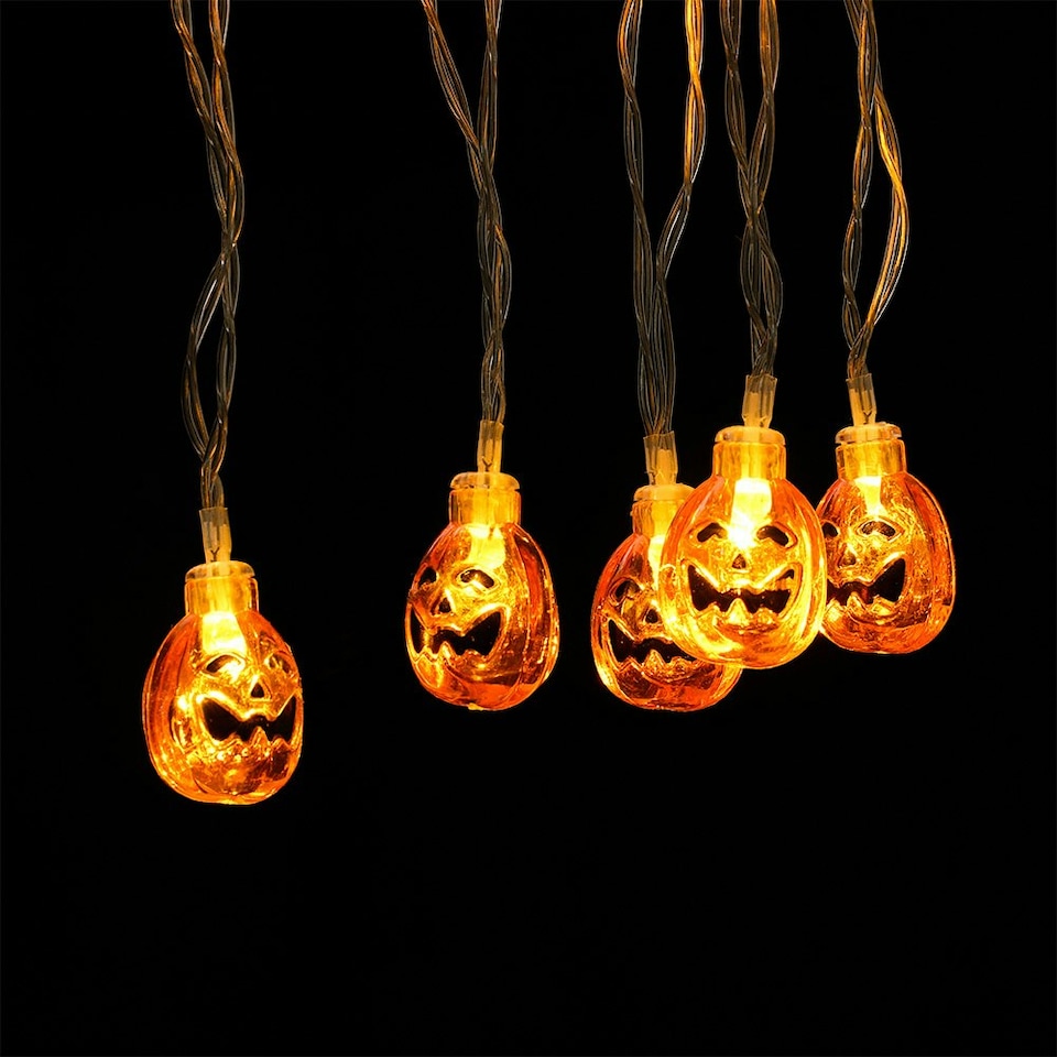 image 1 of Living and Home Halloween Decorative Pumpkin LED String Lights Battery Operated