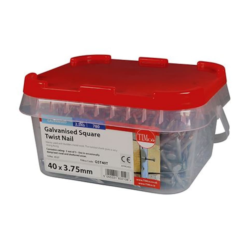 image 1 of Timco - Square Twist Nails - Galvanised (Size 40 x 3.75 - 2.5 Kilograms)