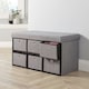 image 3 of Folding Ottoman 6 Drawer Storage Chest Solid Sturdy Space Saving Grey Fabric