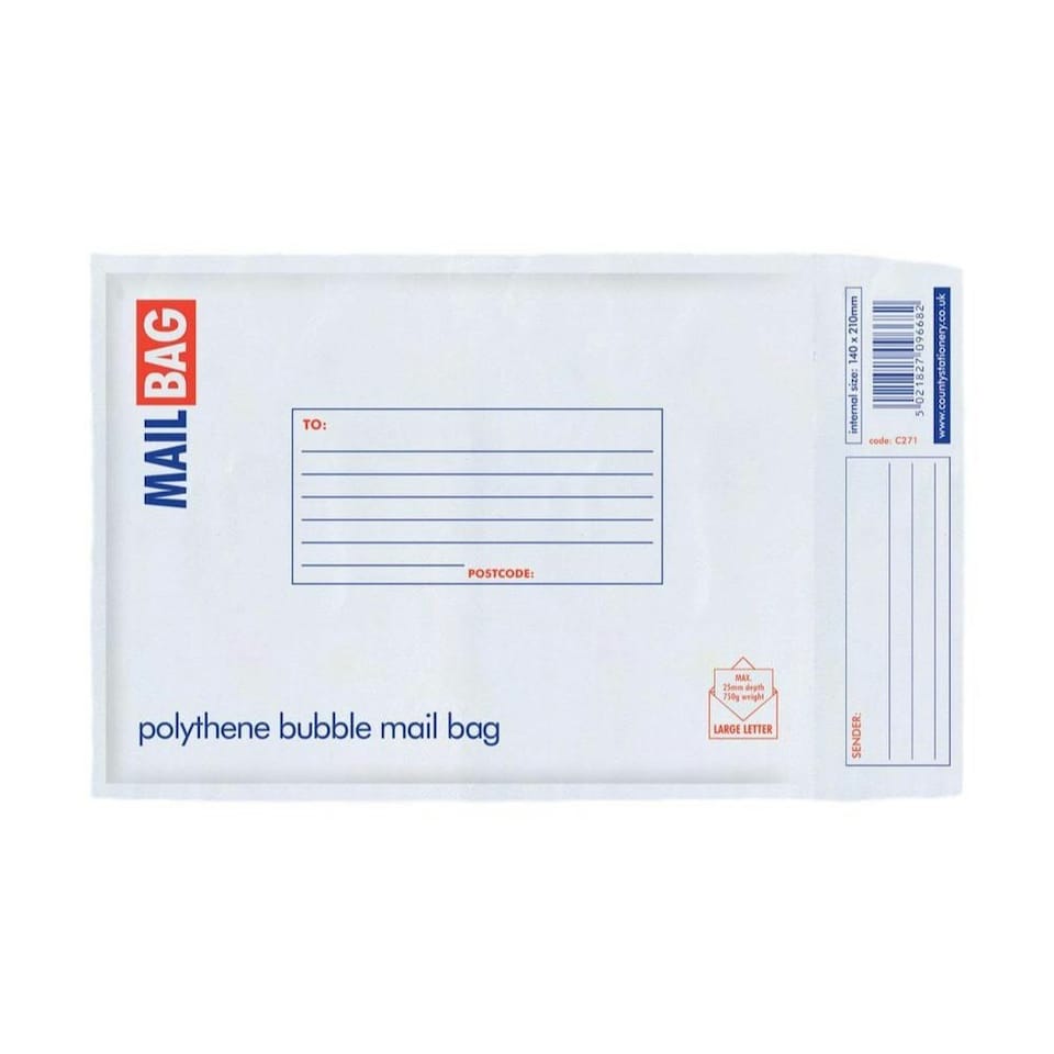 image 1 of Pack of 10 Small Polythene Bubble Mail Bags