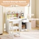 image 8 of COSTWAY Kids Study Desk and Chair Set Wooden Children Writing Table-White