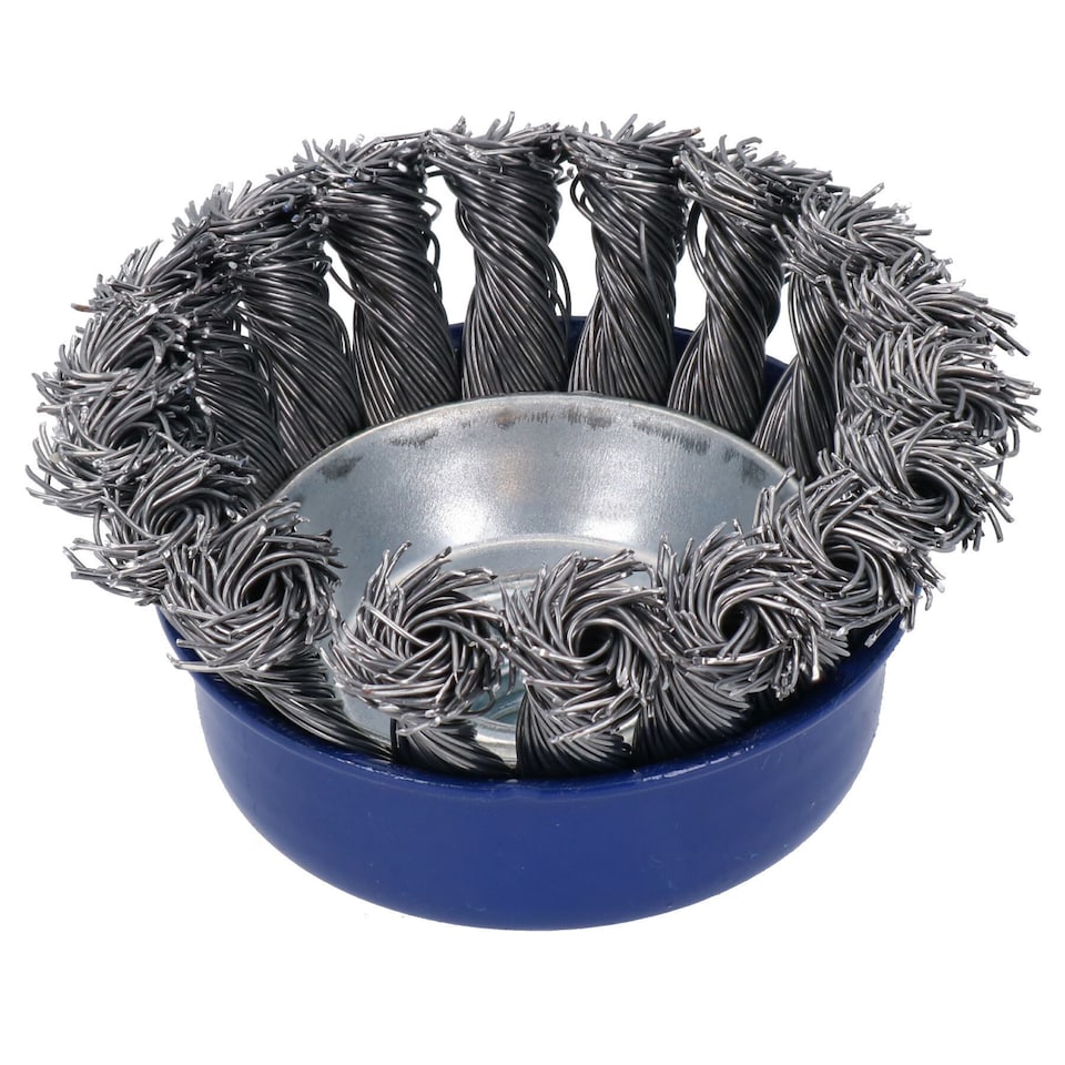 image 1 of 120pc Twist Knot Cup and Flat Bevel Brushes Rust Paint Removal for 4-1/2” Grinders
