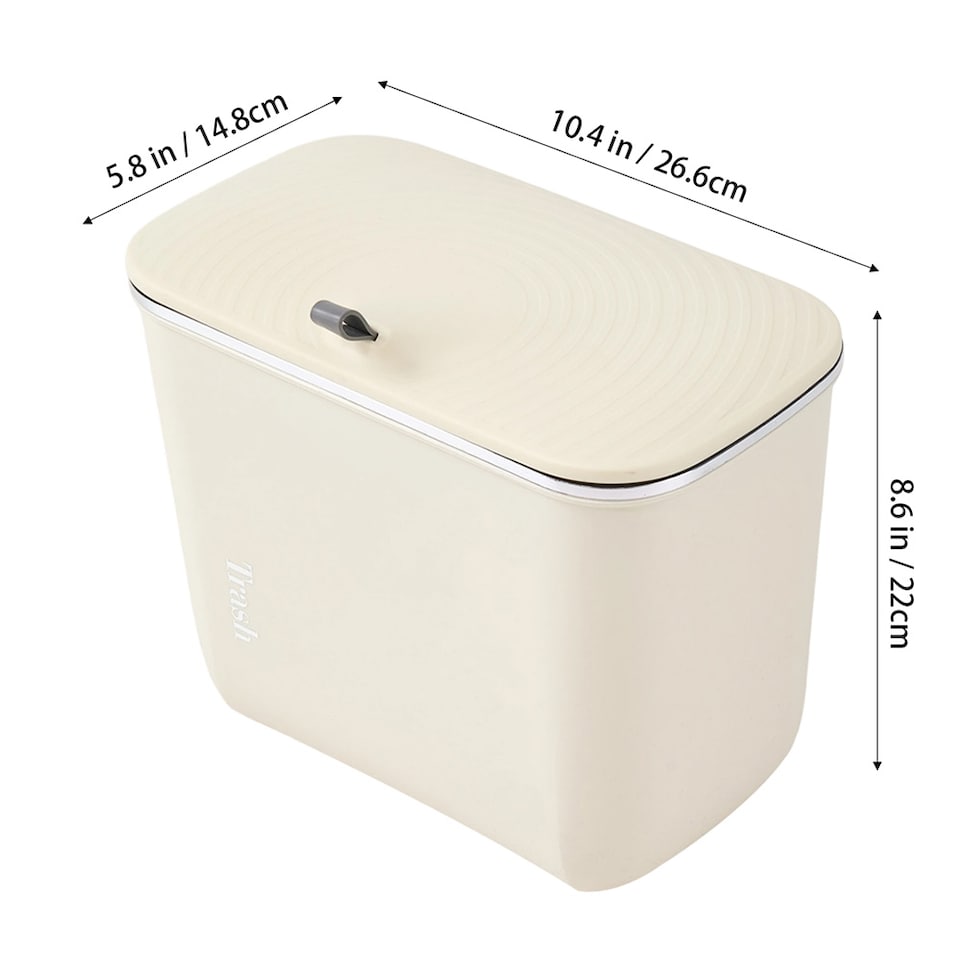 image 1 of Living and Home 7L Waste Bin with Lid | Cream