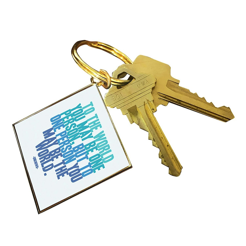 image 1 of Quotable Inspirational Quote Keychain To The World