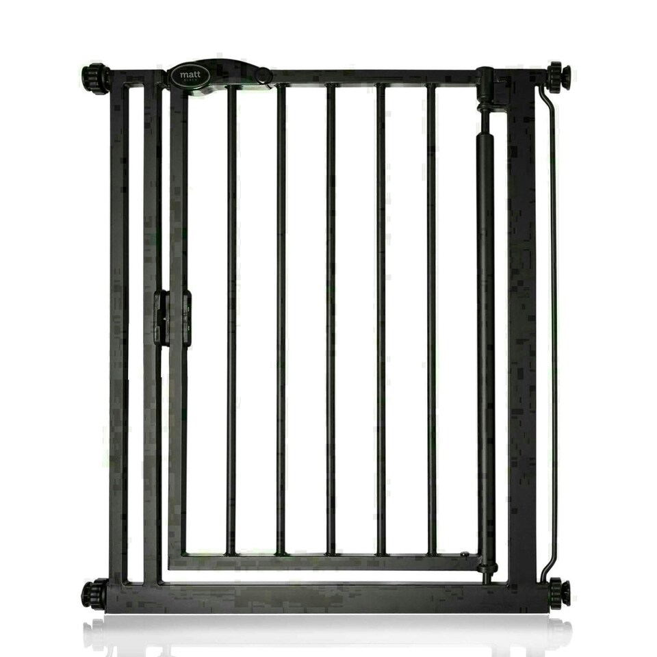 image 1 of Bettacare Auto Close Stair Gate, 68.5cm - 75cm, Matt Black, Narrow, Narrow Pressure Fit Safety Gate, Baby Gate