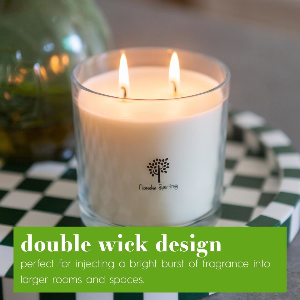 image 1 of Nicola Spring Soy Wax Scented Candles - 400g - Pumpkin Spice - Pack of 3 | Clear | Pumpkin Spice