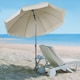 image 2 of Outsunny 2.2m Tilt Garden Parasol Beach Umbrella Patio Sun Shade Cream White