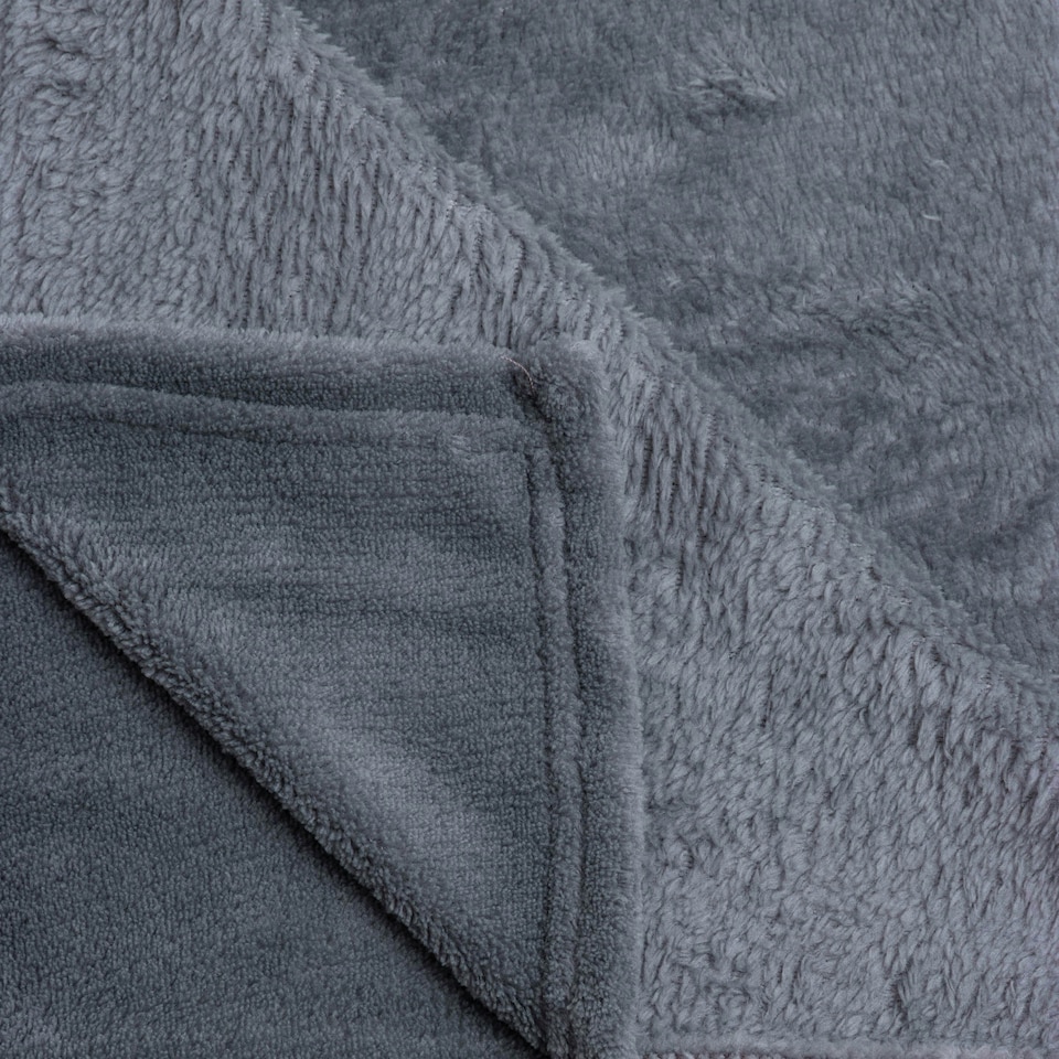 image 1 of BHS Microfleece Throw, Charcoal Grey | Charcoal