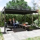 image 7 of Outsunny 4 x 3(m) Metal Outdoor Pergola with Retractable Roof, Outdoor Gazebo Canopy Shelter with Drainage Holes for Garden, Patio, Lawn, Black