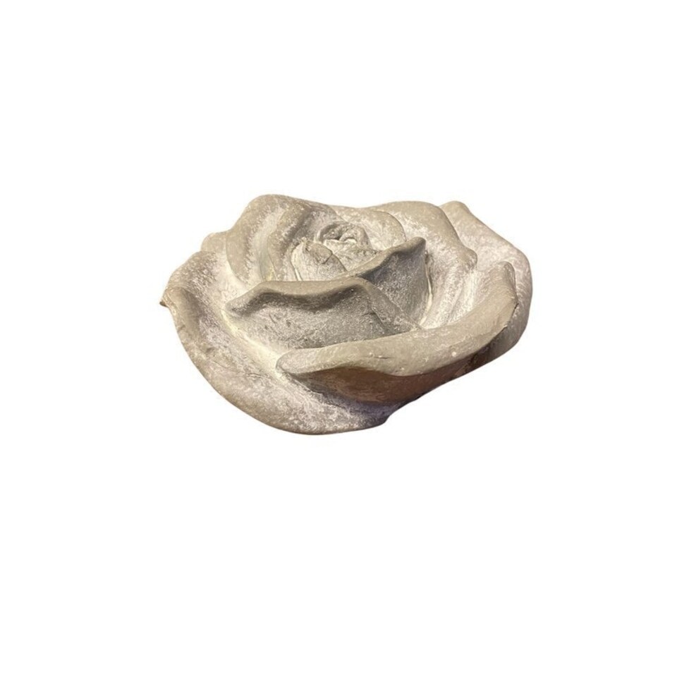 image 1 of Medium Decorative Flower Ornament - Resin - L15 x W15 x H7 cm - Grey