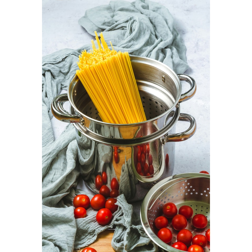 image 1 of KitchenCraft Pasta Pot Silver Stainless Steel