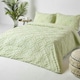 image 3 of Homescapes Sage Green Diamond Cotton Tufted Duvet Cover Set - King | Multi | King