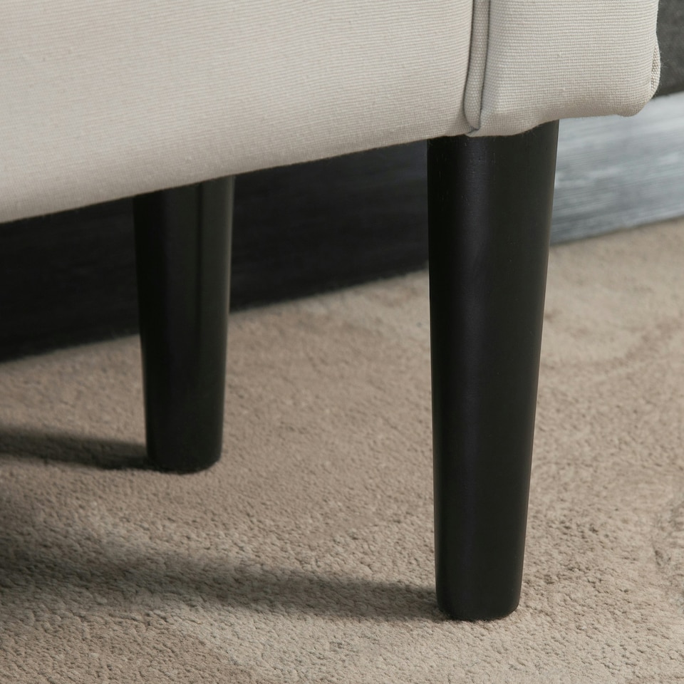 image 1 of HOMCOM Bed End Chaise Lounge Window Seat Arm Bench Hallway Wood Legs Grey