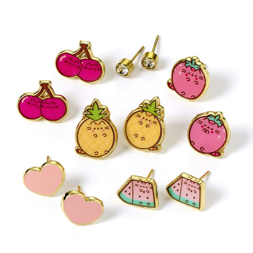 image 1 of Pusheen The Cat Fruits Themed Stud Earring Set