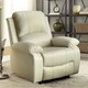 image 2 of Faux Leather Reclining Arm Chair In Ivory