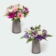 image 2 of Homescapes Rose & Lotus Flower Bouquet, Pink & Purple Set of 2