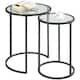 image 1 of Set Of 2 Round Nesting Coffee Tables With Tempered Glass Top Black Black
