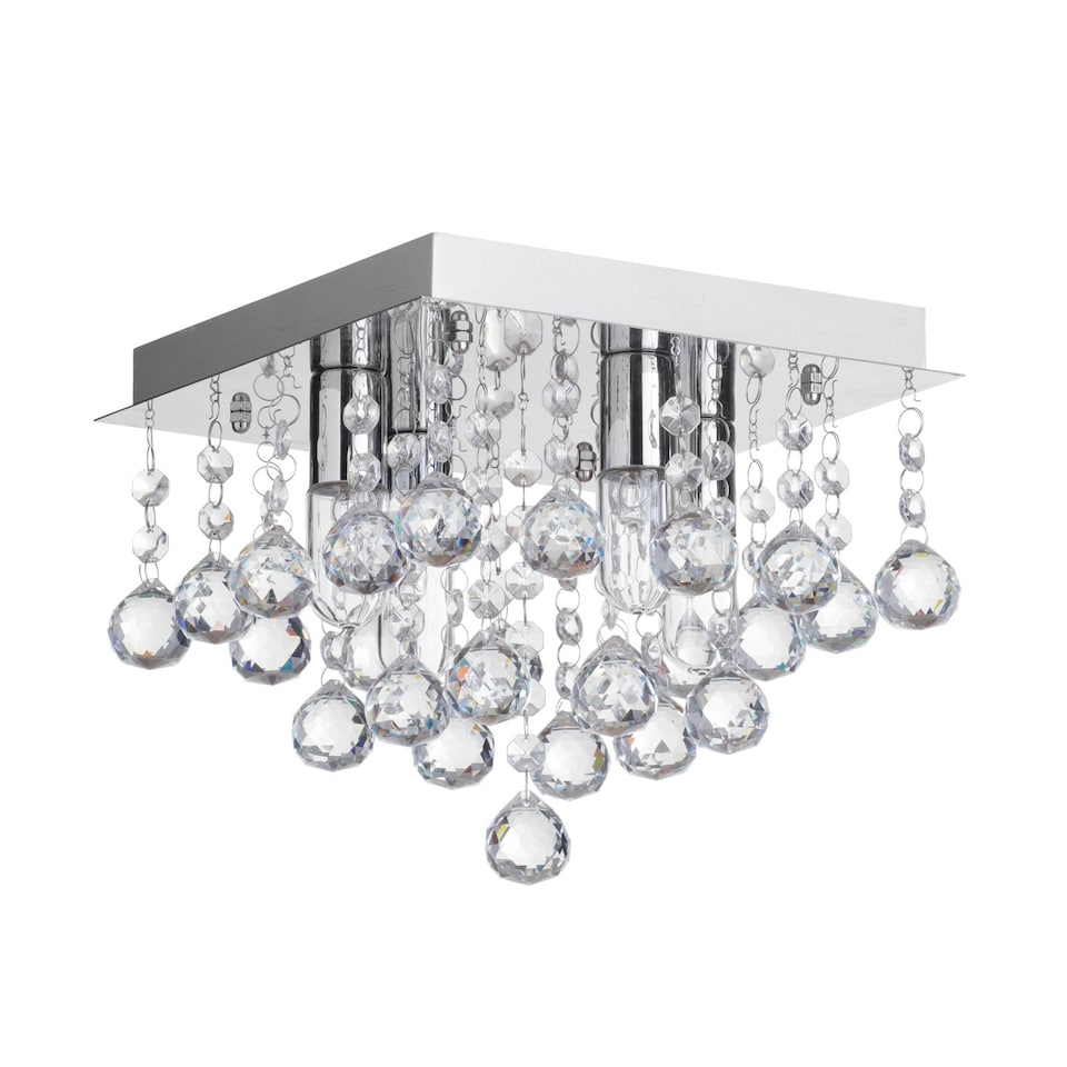 image 1 of BHS Tampa Small Bathroom Flush Ceiling Light, Chrome