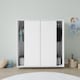 image 4 of 120cm 3 Sliding Doors Children Kids Wardrobe Bedroom Storage Closet Hanging Rail | White | White | 1