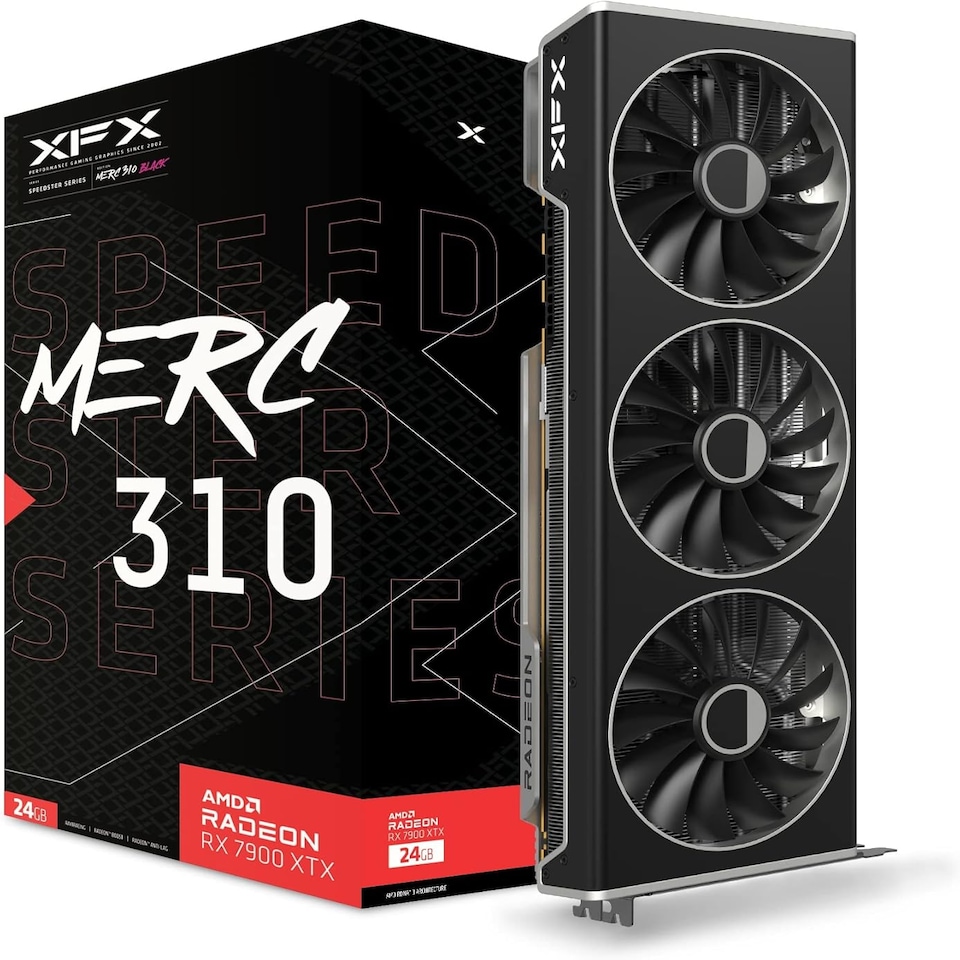 image 1 of XFX Speedster MERC 310 Black Edition Radeon RX 7900 XTX 24GB GDDR6 Graphics Card