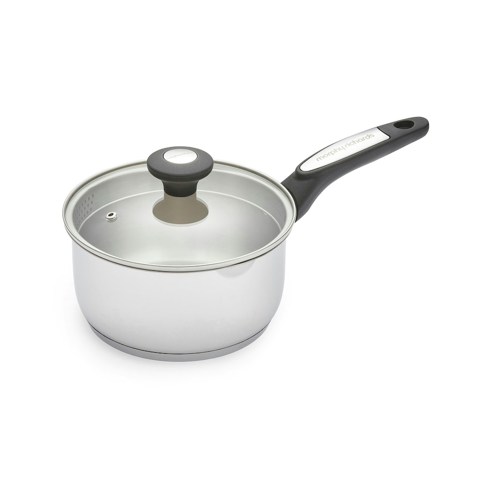 image 1 of Morphy Richards 5 Piece Pouring Spout Stainless Steel Pan Set Silver