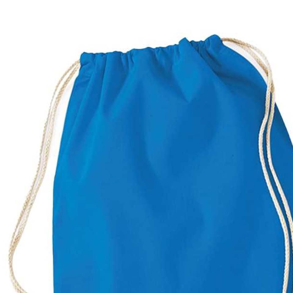image 1 of Westford Mill Cotton Drawstring Bag | Blue | Sapphire Blue | One Size | 1