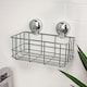 image 1 of Showerdrape Suctionloc Chrome Suction Wall Mounted Bottle Basket with Mounting Discs | Multi | 1