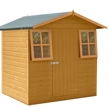 Casita Single Door Tongue and Groove Garden Shed Workshop Approx 7 x 7 Feet Brown