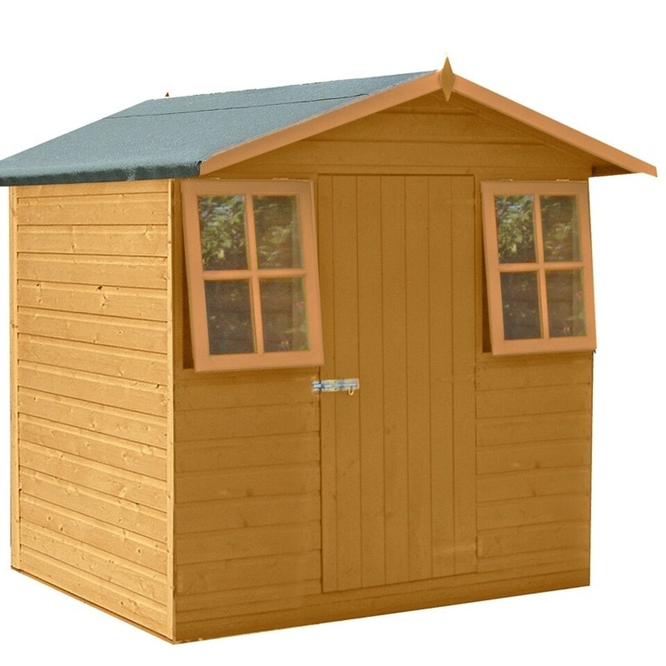 image 1 of Casita Single Door Tongue and Groove Garden Shed Workshop Approx 7 x 7 Feet Brown