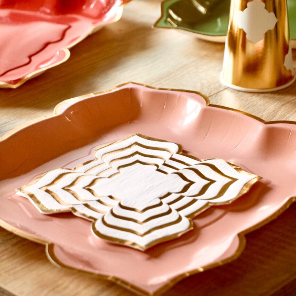 image 1 of Lotus Large Party Plates (10pk) - Mink (Nude) | Brown | Nude | 30 | 10