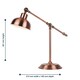 image 4 of First Choice Lighting Antique Brushed Copper Lever Arm Table Lamp Copper | White