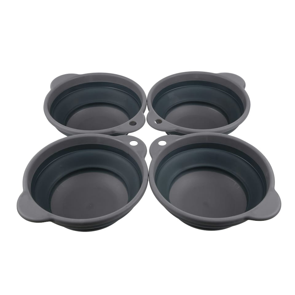image 1 of TPR Folding Bowl (set of 4) Grey