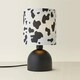 image 3 of ValueLights Miley Cow Print Shade Matte Black Table Lamp & Bulb Black