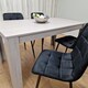 image 5 of Grey Wooden Dining Table with 4 Black Velvet Chairs Dining Set Furniture