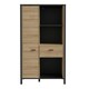 image 2 of High Rock Wide Shelf Unit in Matt Black/Riviera Oak