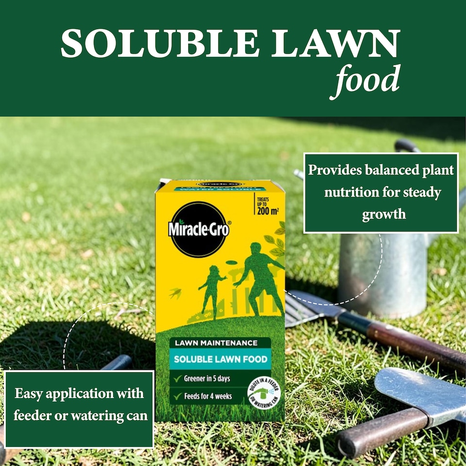image 1 of Miracle Gro Water Soluble Lawn Food Richer Greener Lawn Feed With Iron 1kg