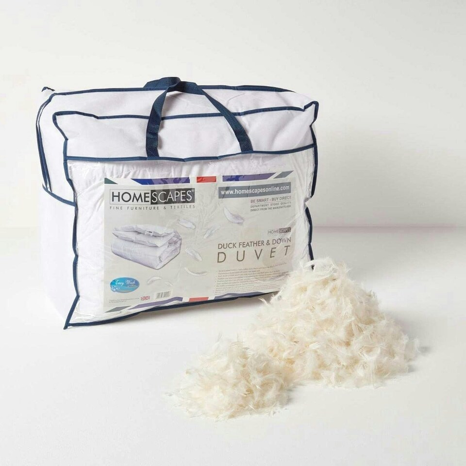 image 1 of Homescapes Duck Feather and Down 13.5 Tog Duvet for Winter, Super King