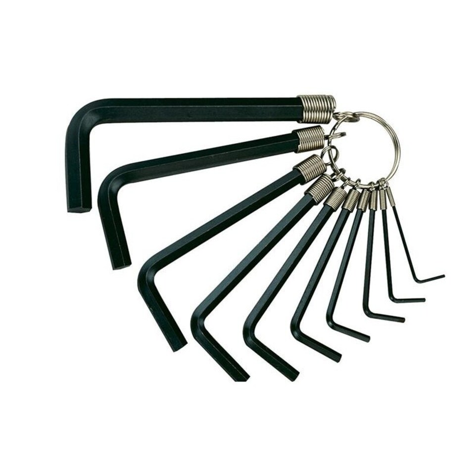 Teng Hex Key Set Of 10 On Ring - Multi Colour - Set of 10 on Ring Metric (1.5-10mm)