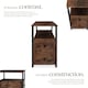 image 3 of Bedside Table Tullamore - 2 shelves and 2 drawers | Brown | Industrial wood dark, rustic | 49,50 x 30 x 61,50 cm | 1