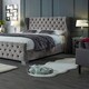 image 3 of Colleen Plush Silver King Bed Frame - Silver