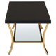 image 3 of Interiors by Premier Durable Black Coffee Table, Elegant Gold Finish Decorative Coffee Table With Curved Legs & Glossy Black Top Black