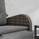 image 8 of Outsunny 3 Pieces Rattan Bistro Set with Cushions for Outdoor, Brown