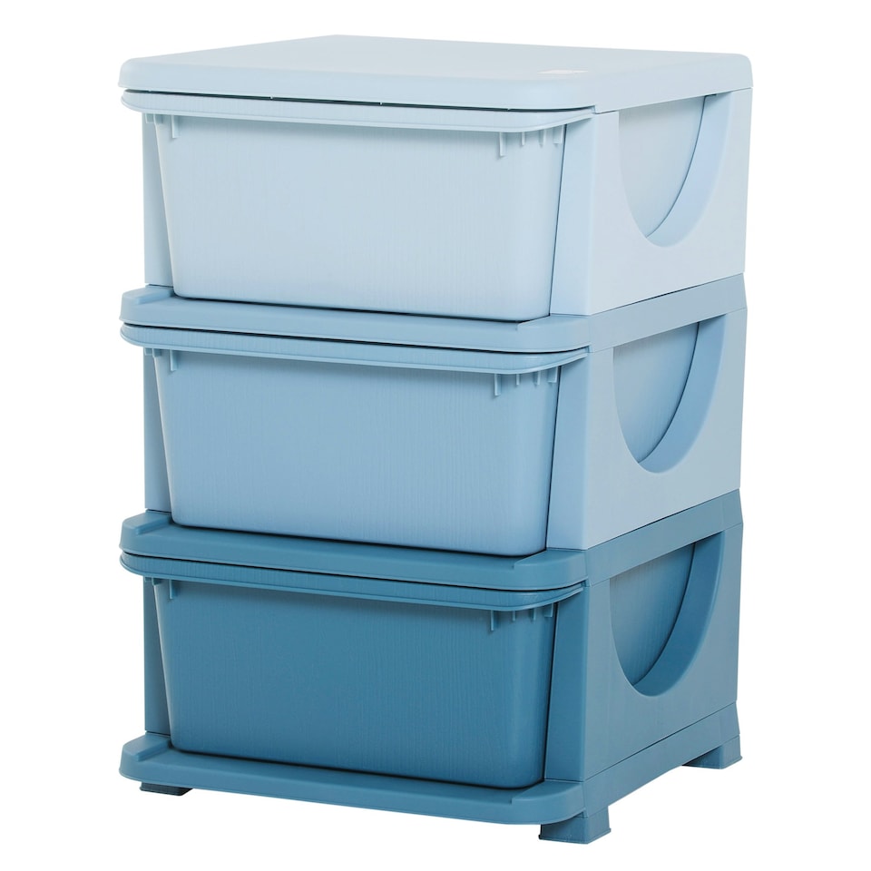 image 1 of HOMCOM Kids Storage Units with Drawers 3 Tier Chest Vertical Dresser Tower Pink | 37cm x 37cm x 56.5cm