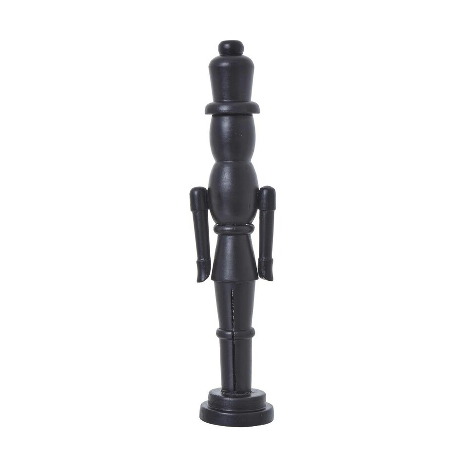 image 1 of Hill Interiors Wooden Nutcracker Ornament - Black - 50cm x 10cm x 12cm