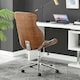 image 2 of Furniturebox Parker Black Faux Leather Wood Back Office Chair
