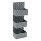 image 4 of JVL Vichy 3 Tier Nylon Hanging Storage Unit - Grey Grey