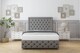 image 1 of Sloomy Vienna Pewter Dumfries Divan Bed With Mattress 2 Drawers Left Side With 26" Strutted Headboard & 12" Matching Footboard 4'6 Double | Grey | Pewter | Double | 1