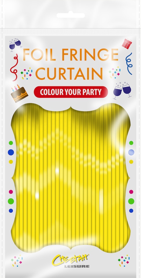 image 1 of Shimmer Tinsel Curtain, 3M x 1M Gold